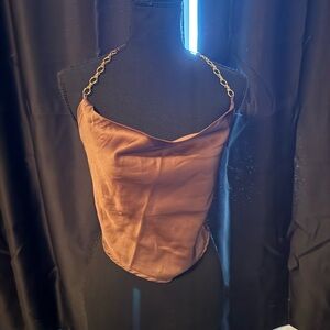 Chain Strap Brown Top